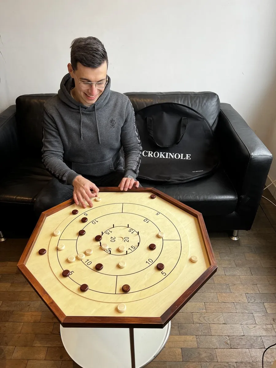 Ubergames Crokinole Bordspel Wedstrijdformaat 69x69cm