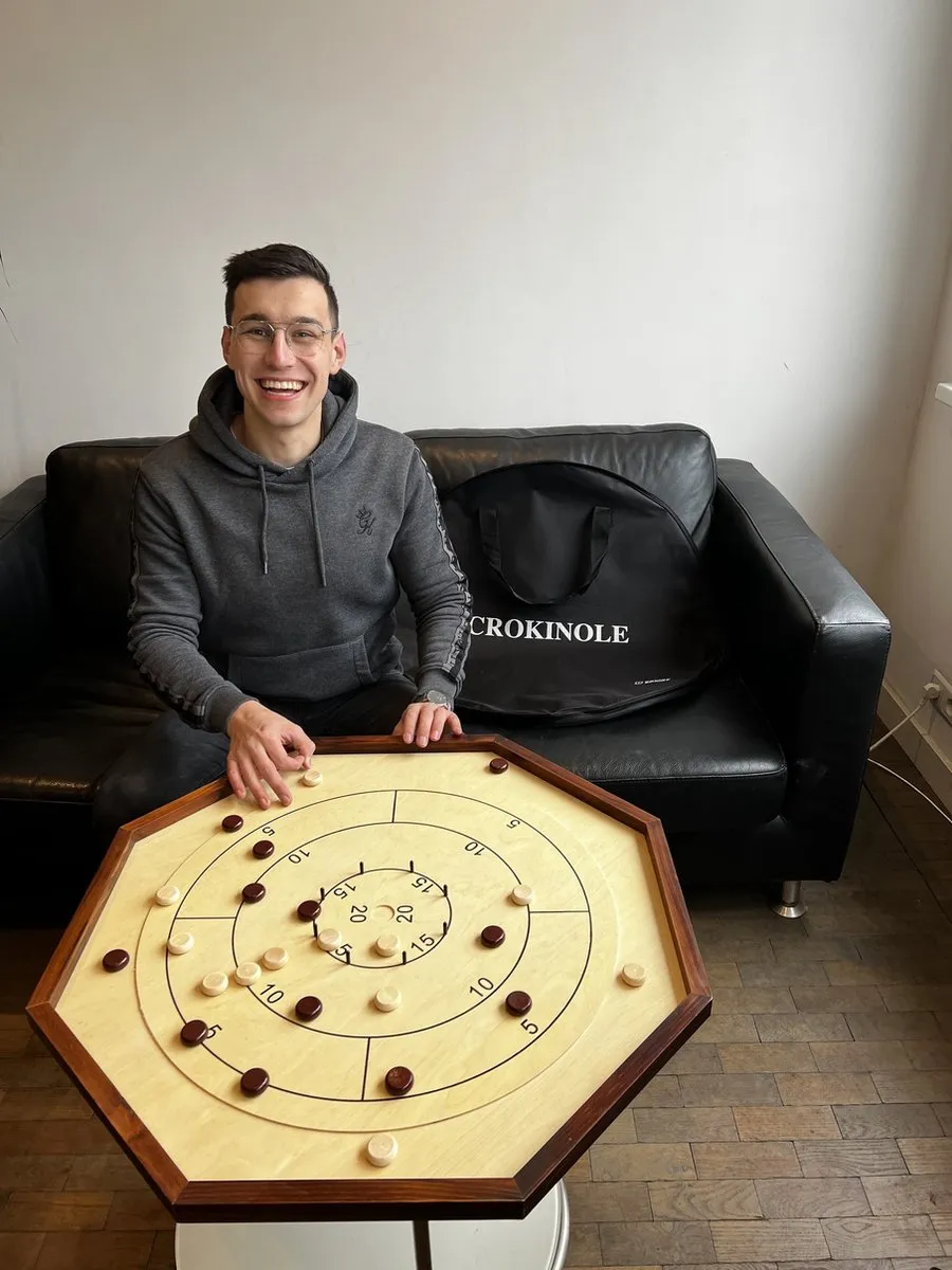 Ubergames Crokinole Bordspel Wedstrijdformaat 69x69cm