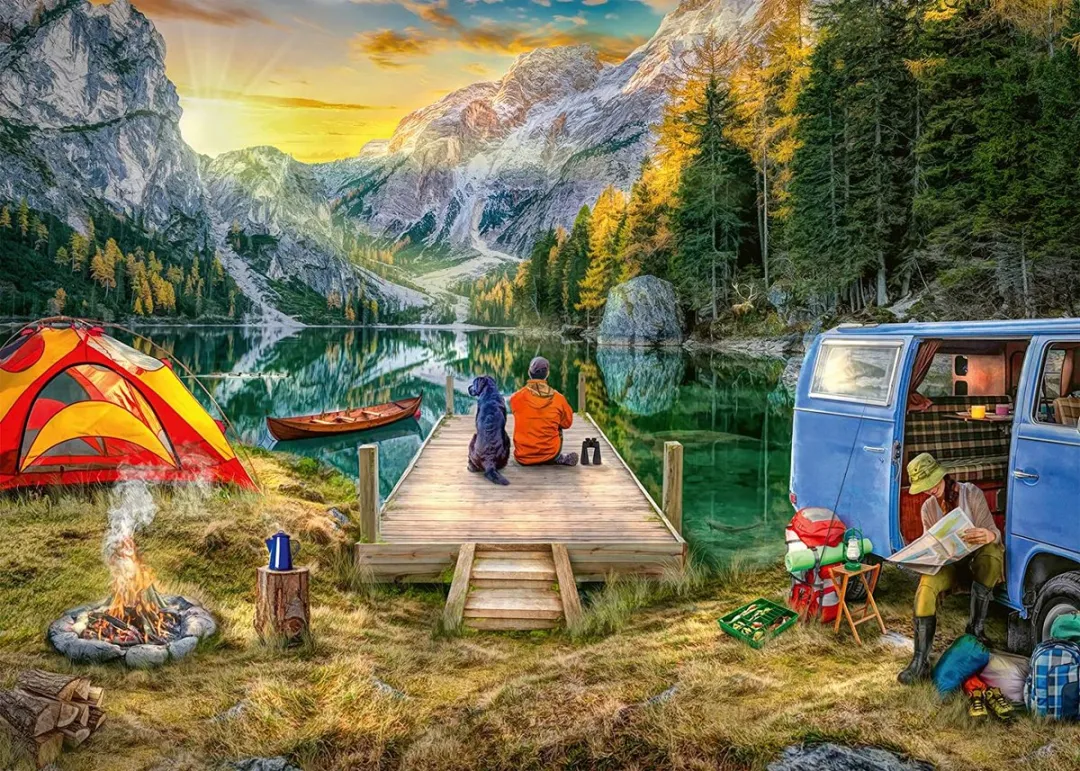 Ravensburger Campingurlaub Puzzel 1000 Stuks - Multicolor
