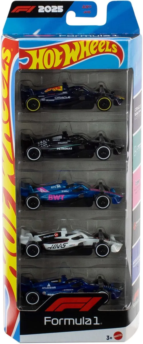Hot Wheels Formula 1 Set 5 Metalen F1 Auto's 2025 JLN11