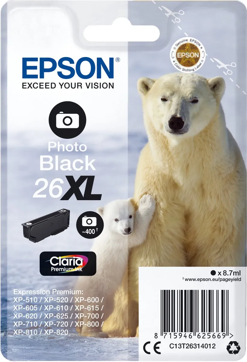 Epson C13T26314022 Inktcartridge Zwart