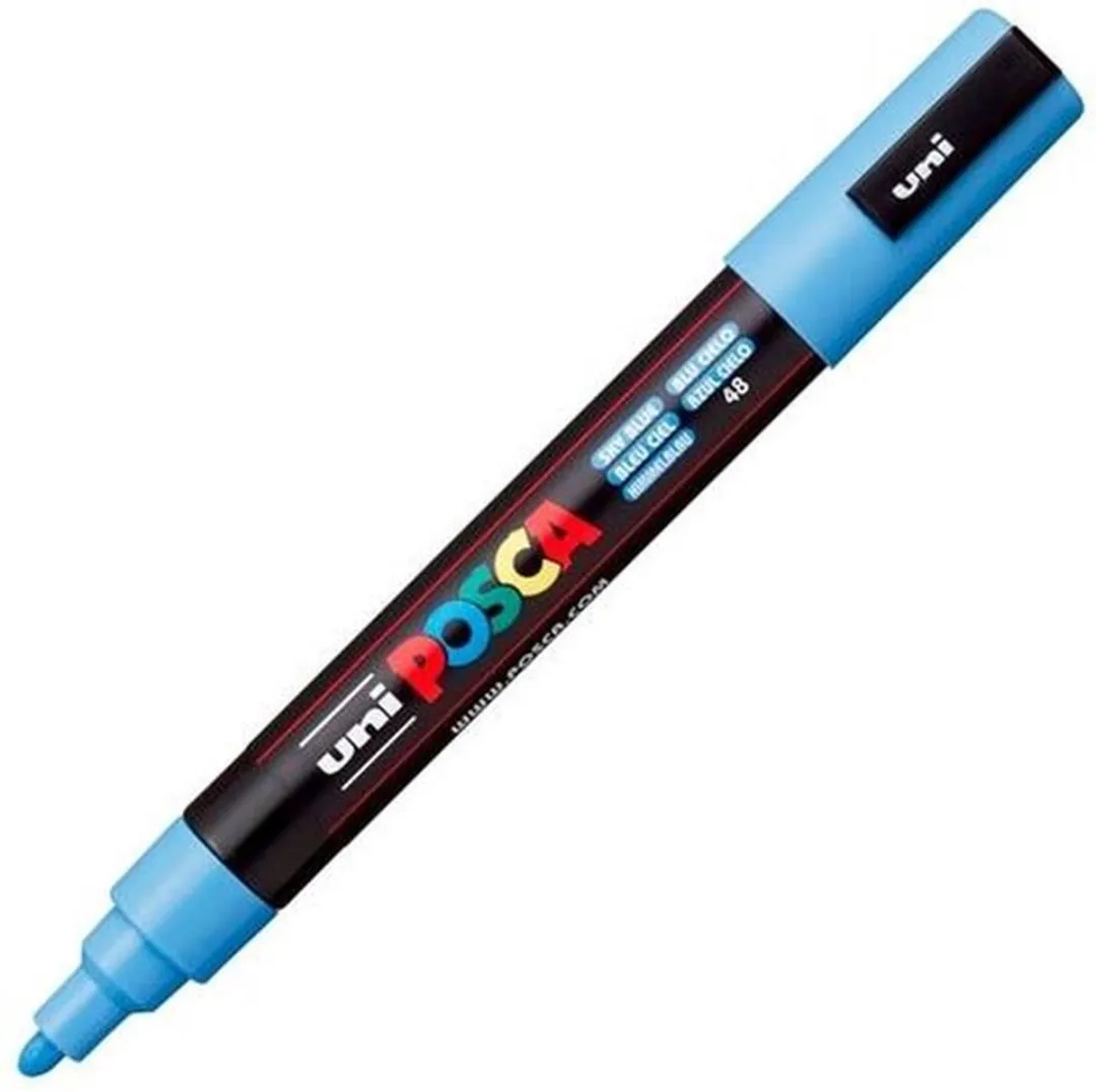 Posca PC5M M Verfstiften - 6 Stuks Hemelsblauw