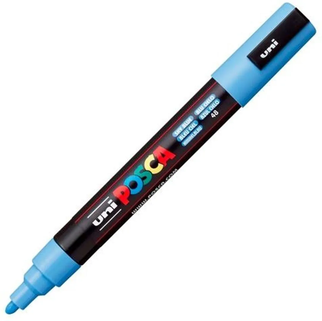 Posca PC5M M Verfstiften - 6 Stuks Hemelsblauw