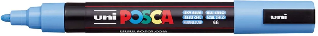 Posca PC5M M Verfstiften - 6 Stuks Hemelsblauw