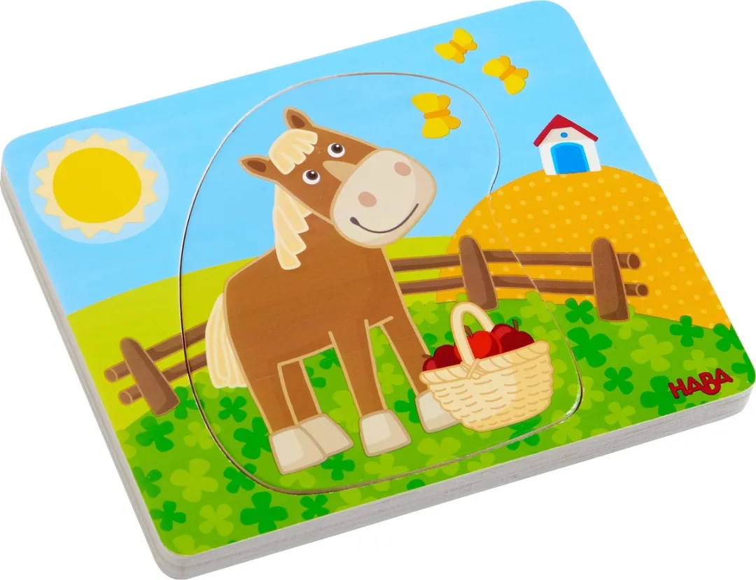 Haba Vormenpuzzel Vrolijk Landleven Junior - 4 Stukjes Multicolor