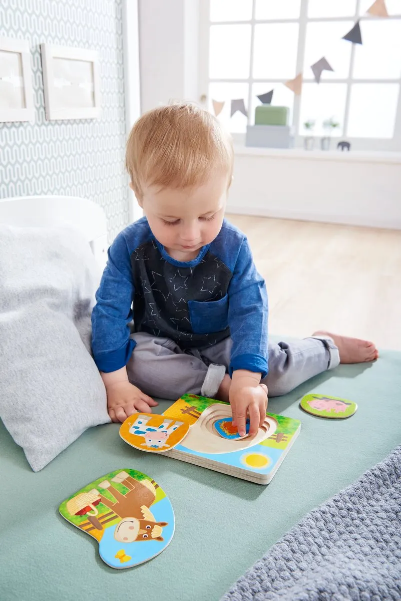 Haba Vormenpuzzel Vrolijk Landleven Junior - 4 Stukjes Multicolor