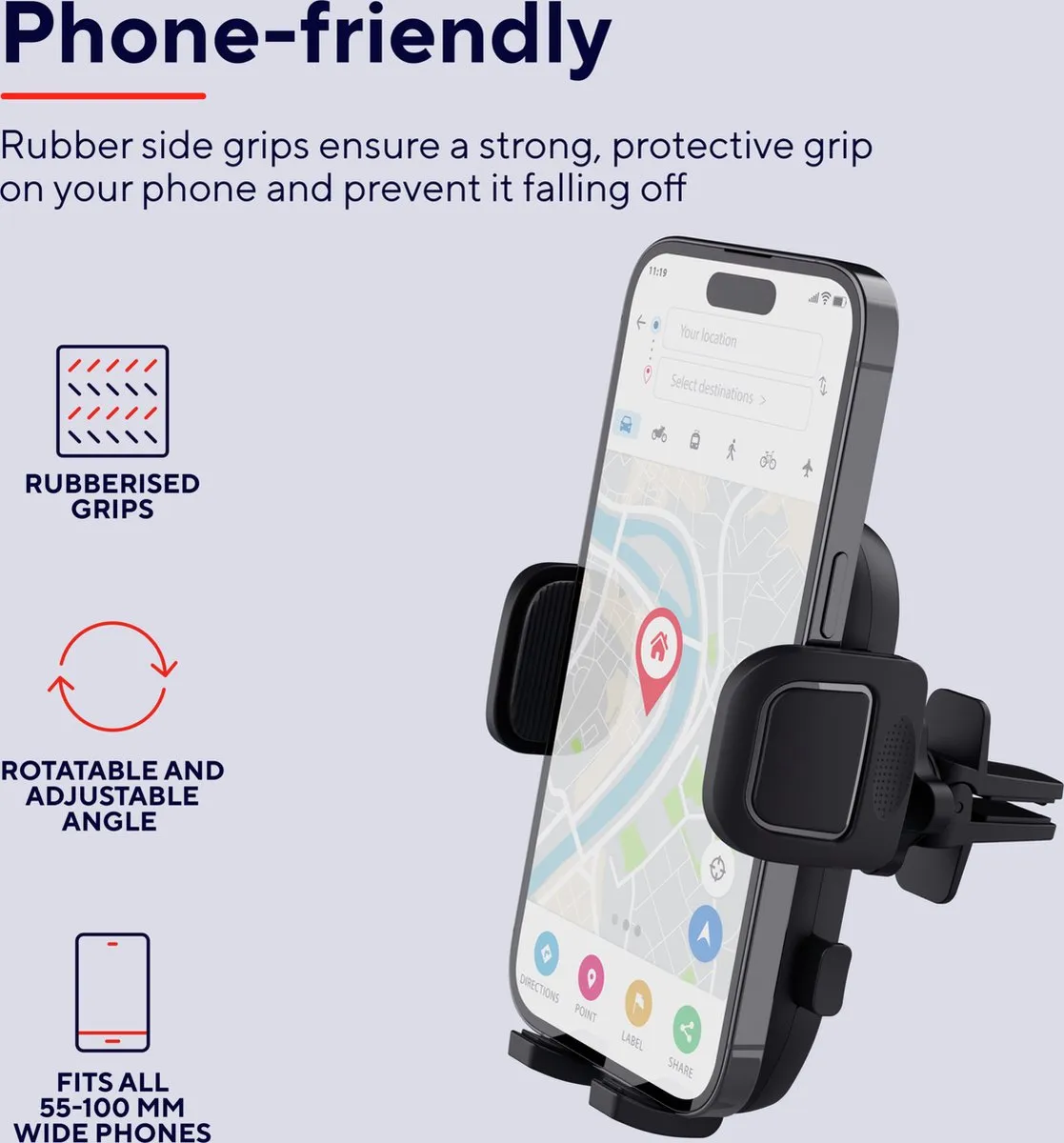 Trust Runo Auto Telefoonhouder - Zwart
