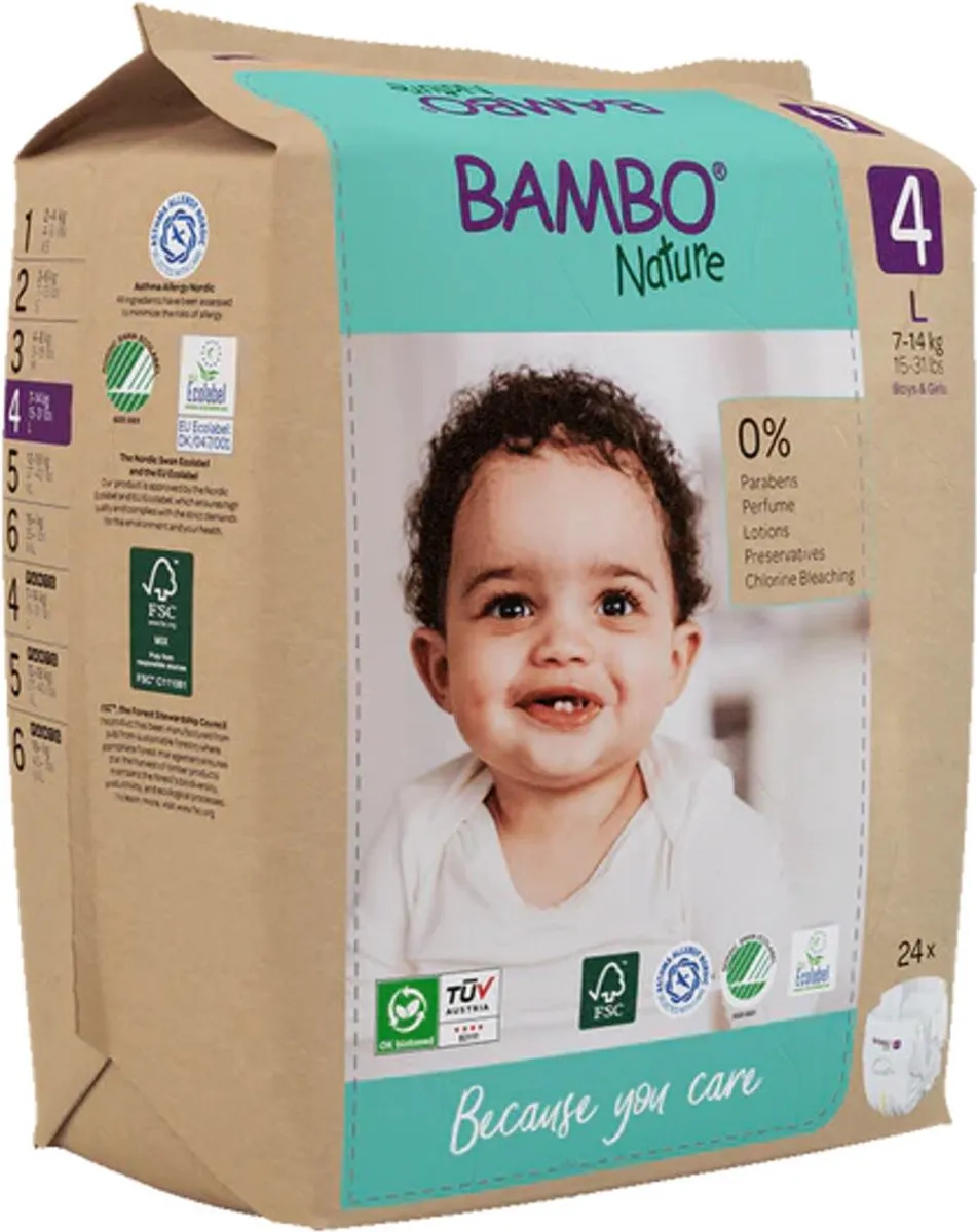 BAMBO Nature Luiers Maat 4 7-14kg - 48 Stuks