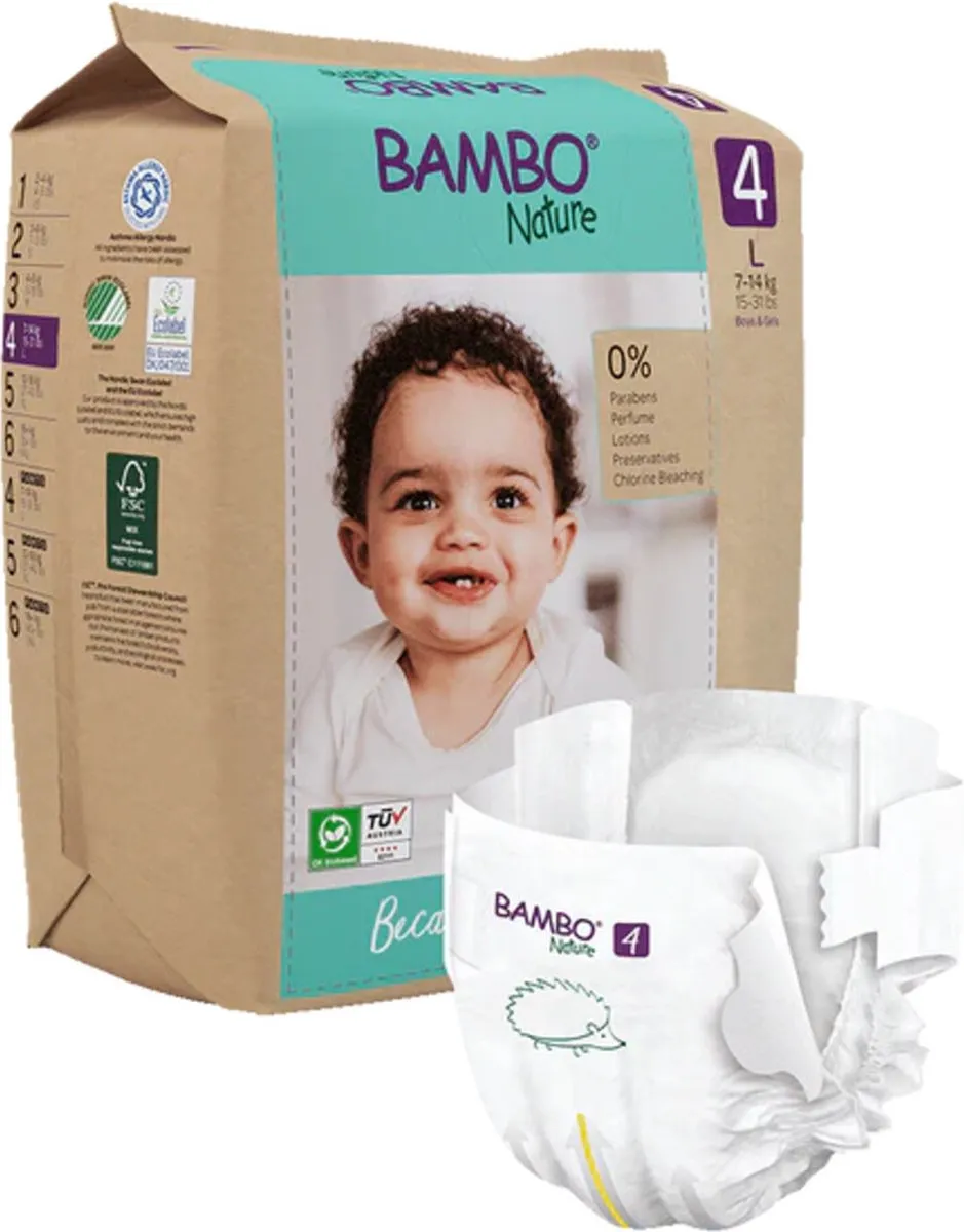 BAMBO Nature Luiers Maat 4 7-14kg - 48 Stuks