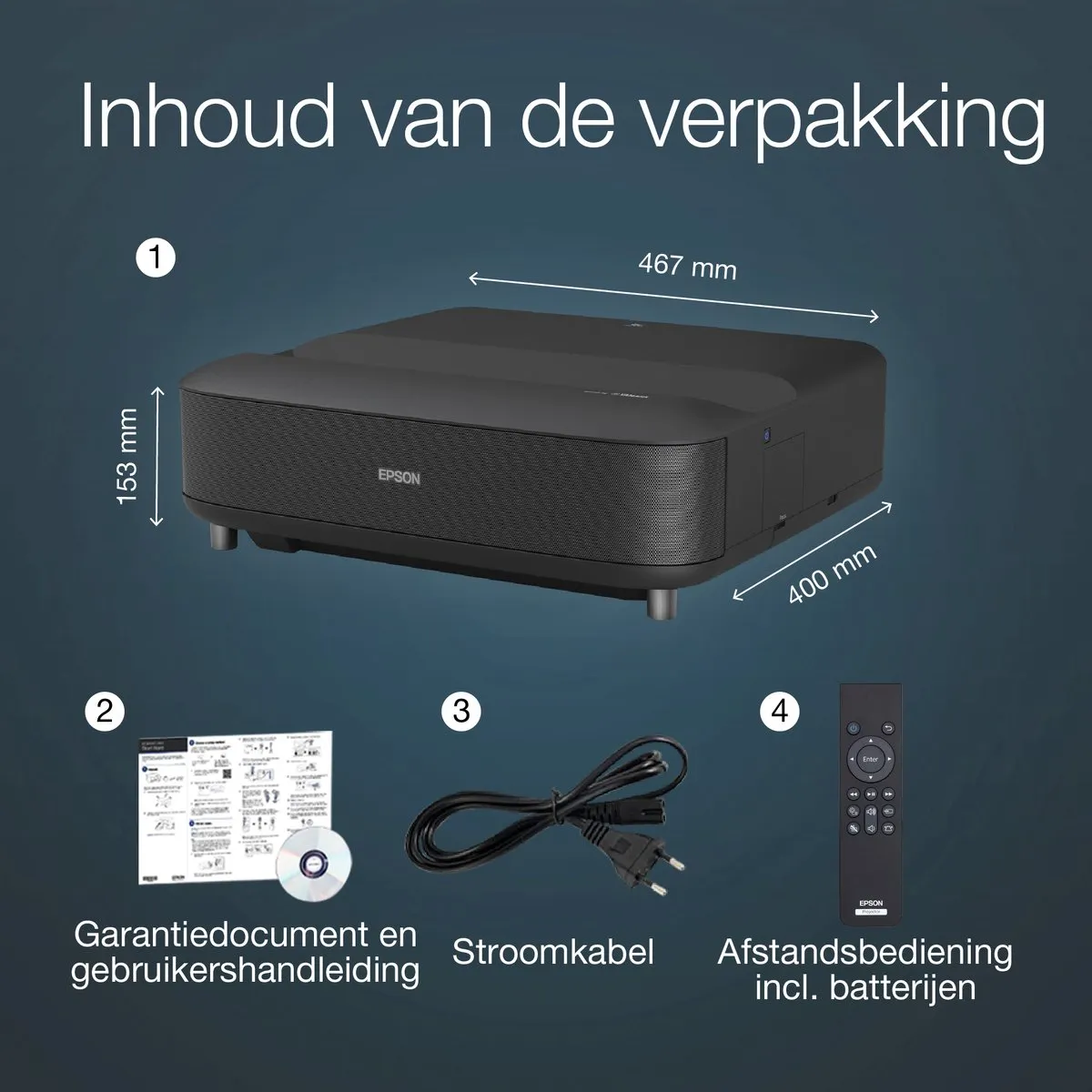 Epson EpiqVision Ultra EH-LS650B Beamer - Zwart