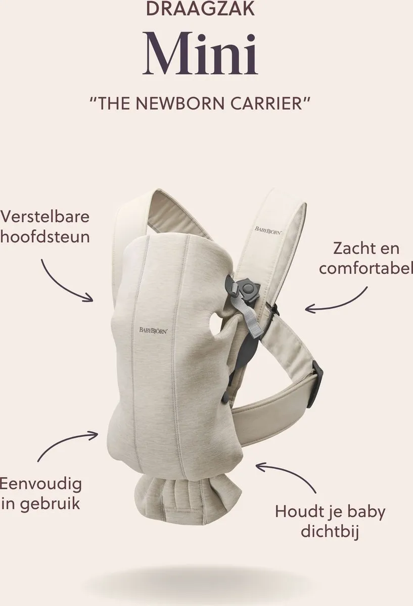 BabyBjörn Draagzak Mini 3D Jersey - Lichtbeige
