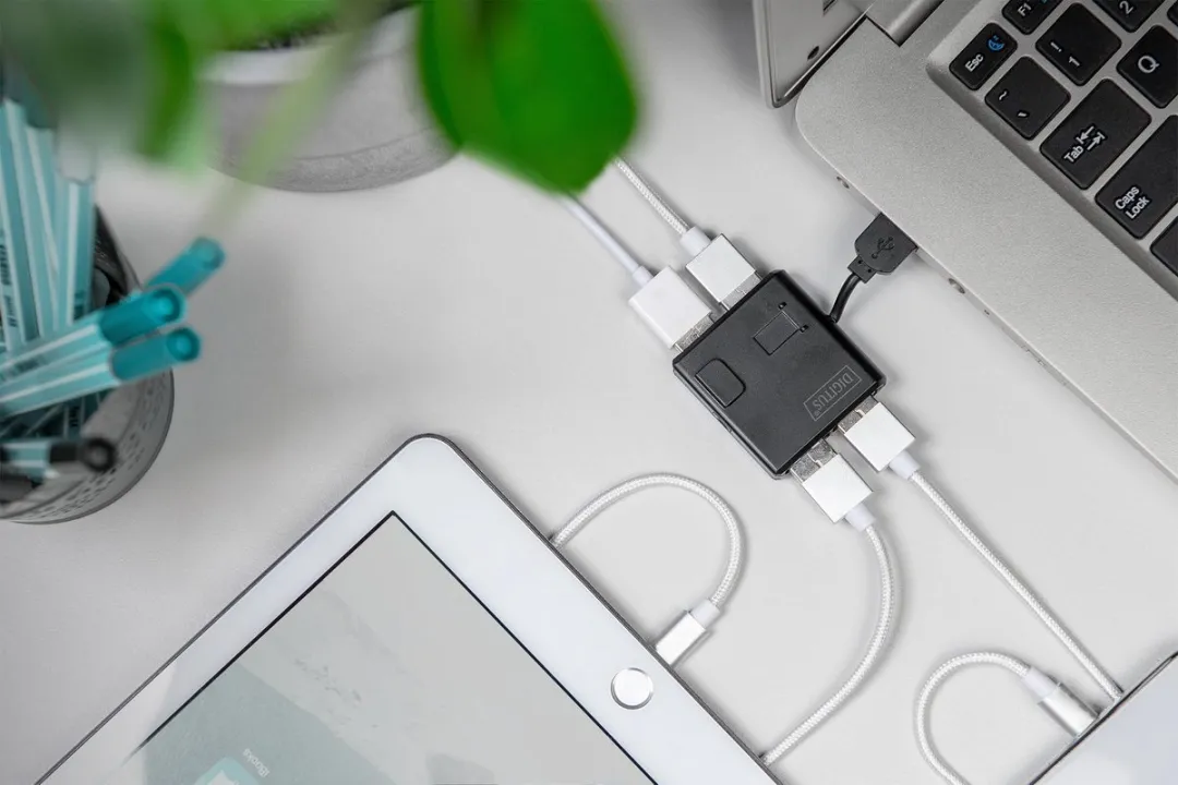 Digitus DA-70217 USB 2.0 Hub 4-Poorts - Zwart