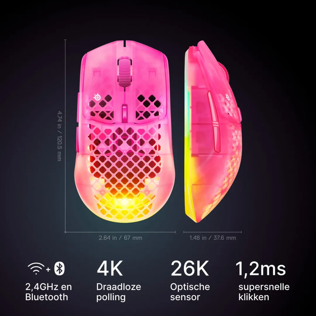 SteelSeries Aerox 3 Wireless Gen 2 Magenta Haze
