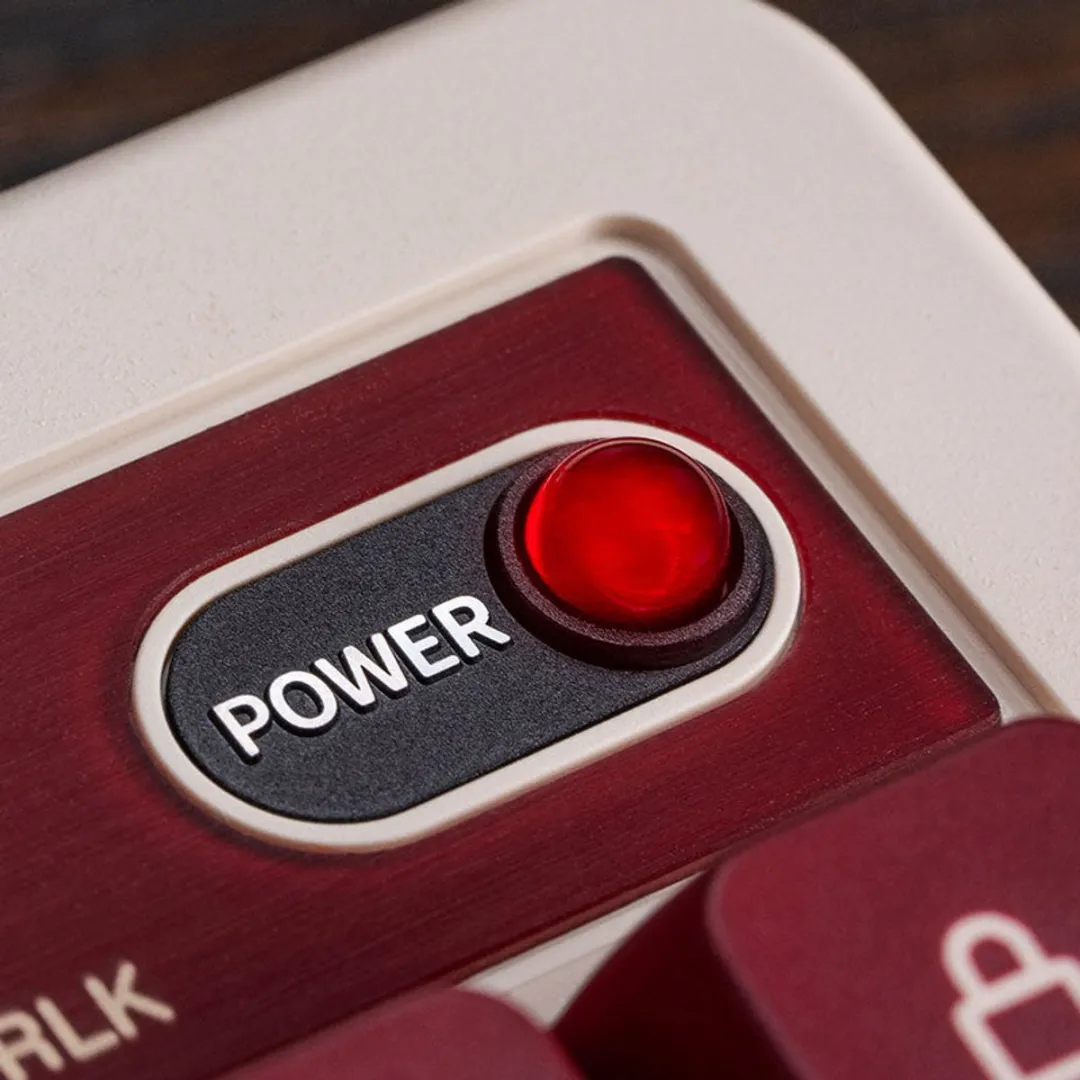 8Bitdo Retro 108 toetsenbord Gamen USB + RF Wireless + Bluetooth Bordeaux rood, Wit