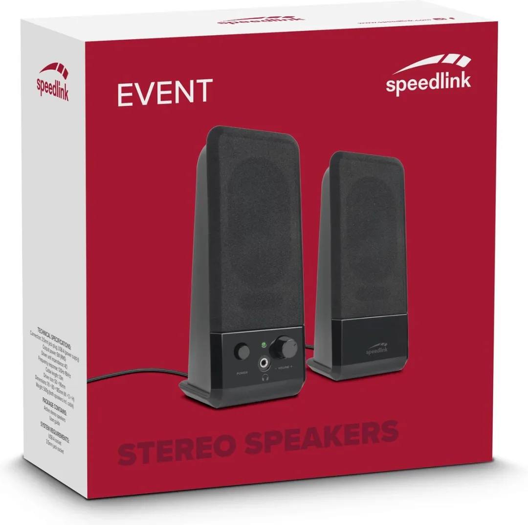 Speedlink EVENT 2.0 SL-8004-BK Stereo Speakerset - 5W - Zwart