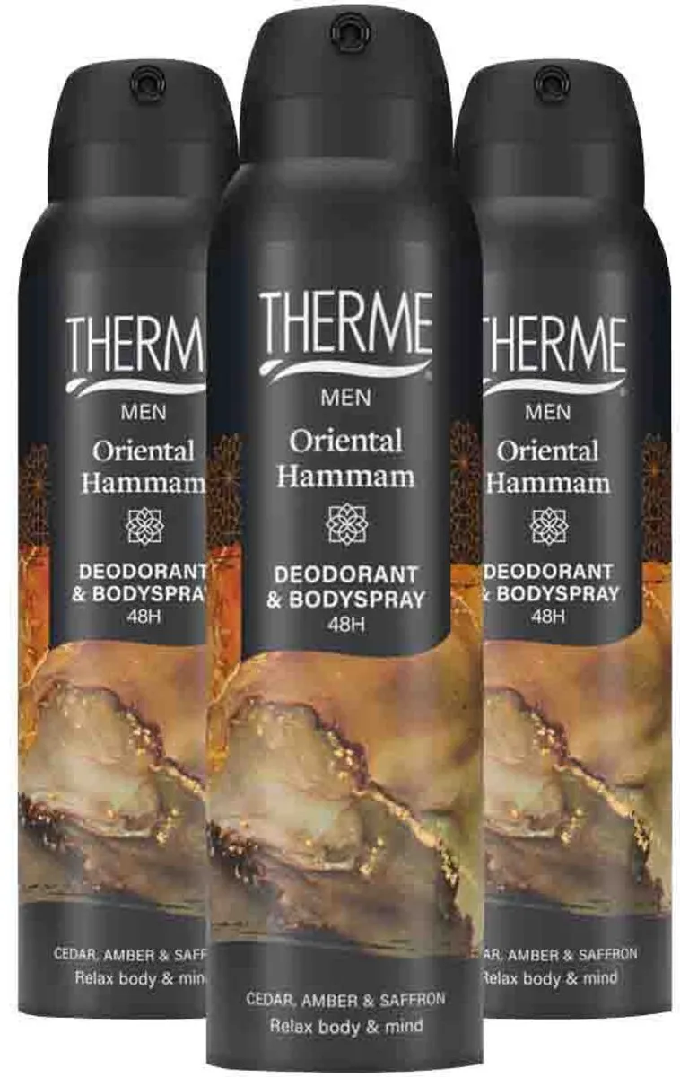 Therme Men Oriental Hammam Bodyspray - 3x150ml