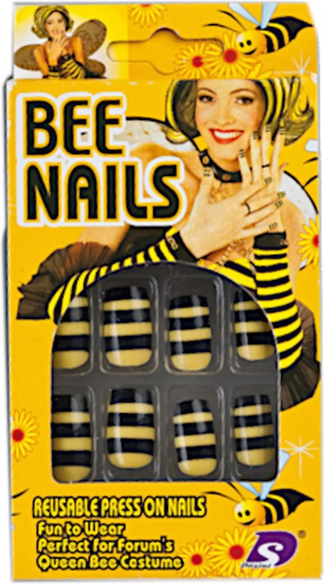 Carnival Toys Nepnagels Dames Geel/Zwart