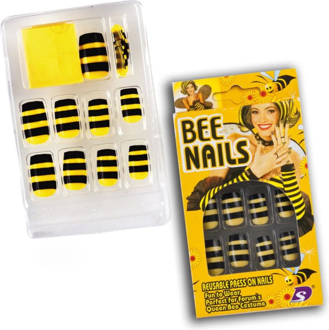 Carnival Toys Nepnagels Dames Geel/Zwart - 12-delig