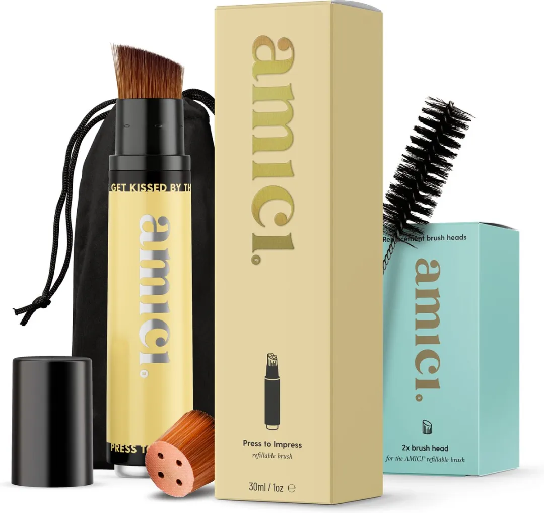 AMICI Cosmetics Crazy Camouflage Hervulbare Zonnebrandkwast - Zwart