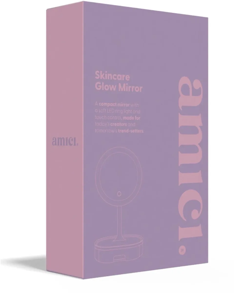 AMICI Skincare Glow Mirror LED Tafelspegel - Roze 15cm