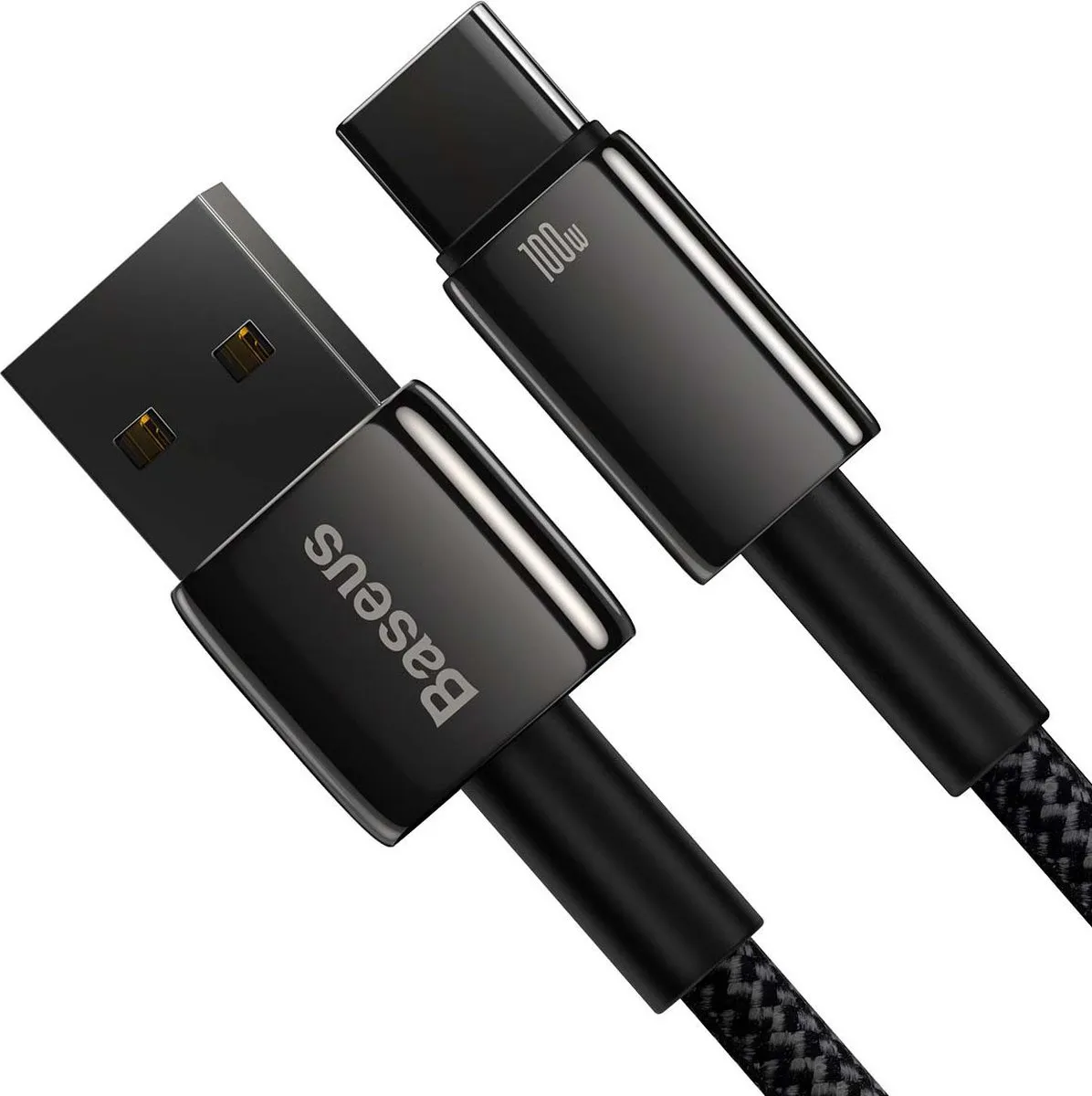 Baseus Tungsten Gold USB-A naar USB-C Kabel 100W 2m - Zwart