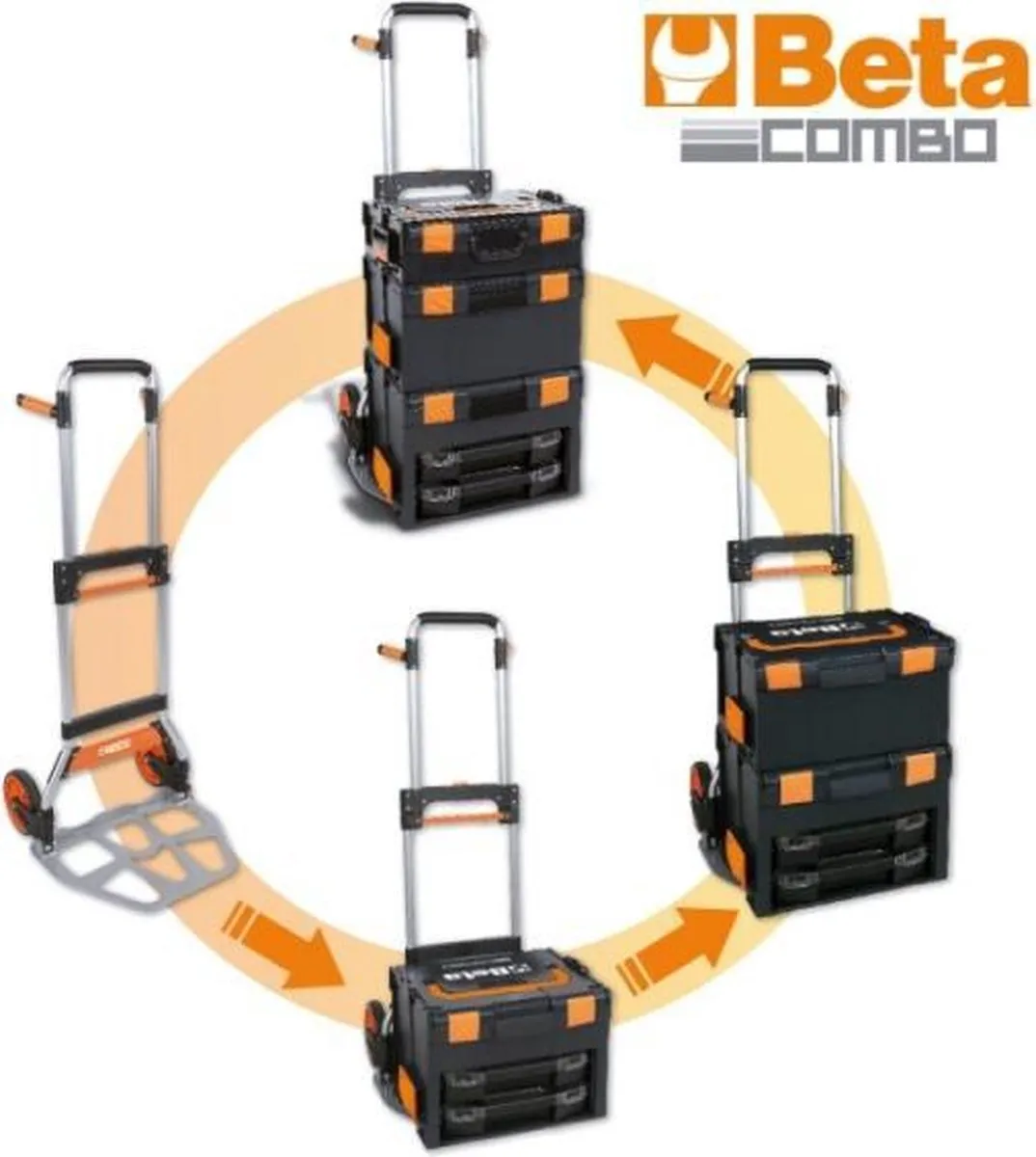 Beta Opvouwbare Transportwagen - Zwart/Oranje