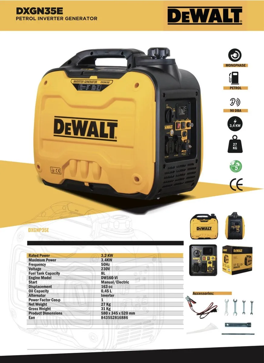 DeWalt DXGNi35E Benzine Generator 3400W