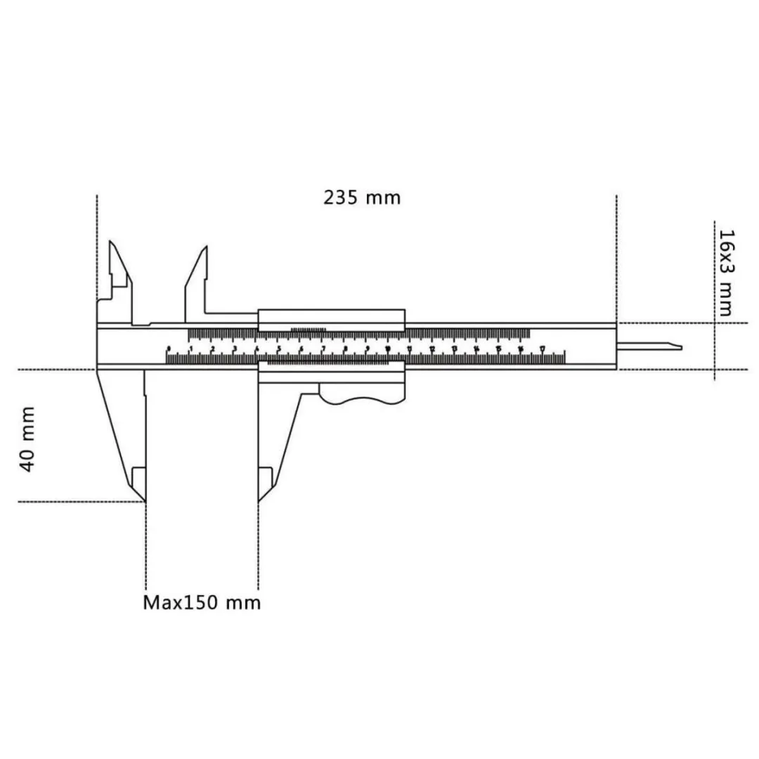 Beta Tools Schuifmaat 1650 RVS - Analoog - 016500001