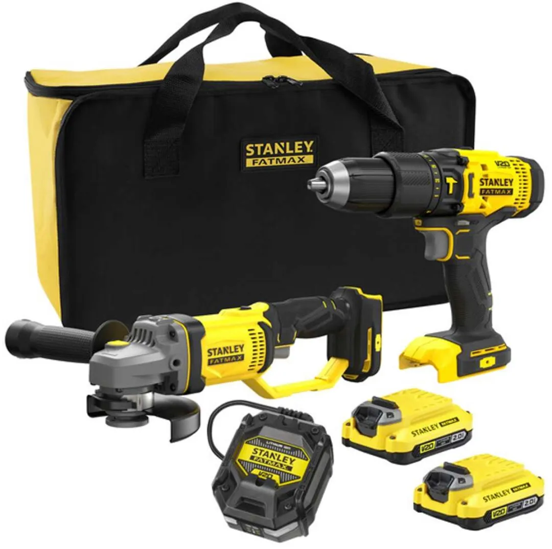 Stanley Fatmax V20 SFMCK471D2 Draadloze Combinatieset - Klopboormachine & Haakse Slijper