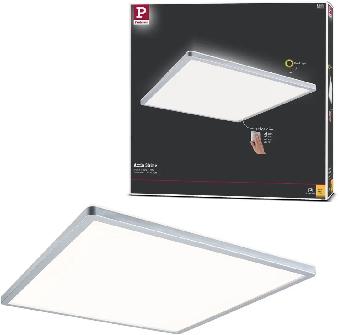 Paulmann LED-paneel Atria Shine 3-Step-Dim 420x420mm 22W