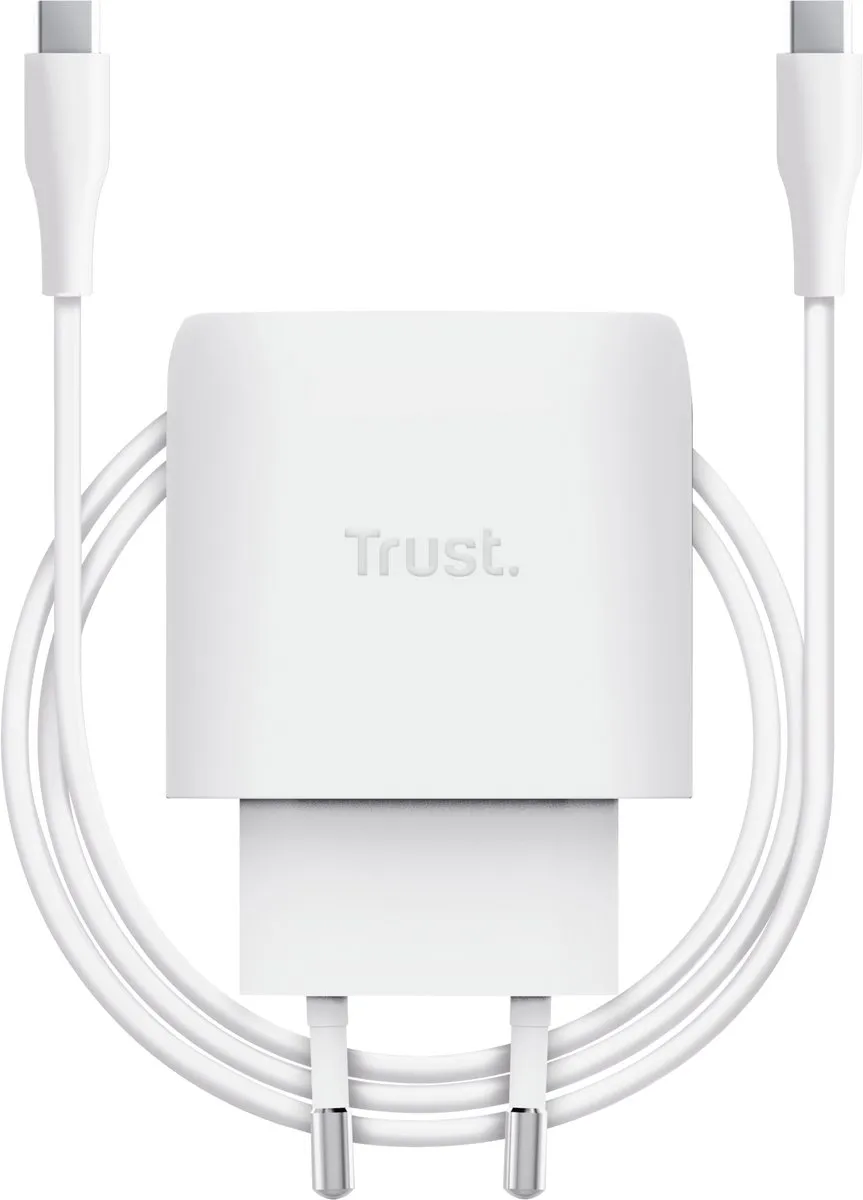 Trust Maxo 45W GaN USB-C Oplader - 2m Kabel - Wit - afbeelding 4 van 6
