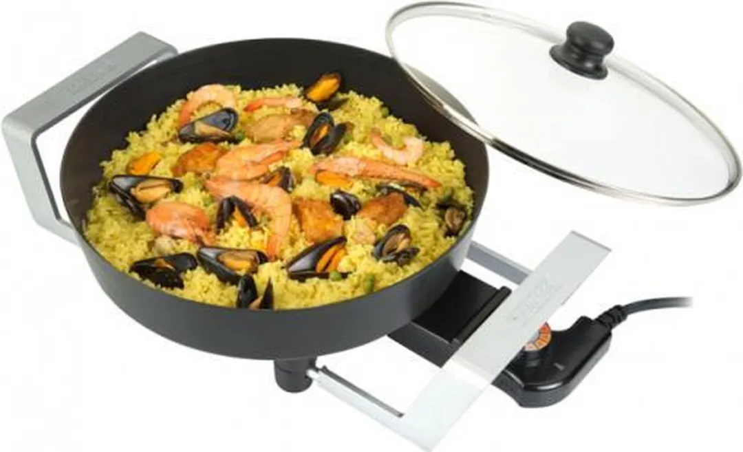 Bourgini Classic Multi Pan Deluxe 36cm 1800W - Donkergrijs met zilveren handvatten - afbeelding 6 van 6