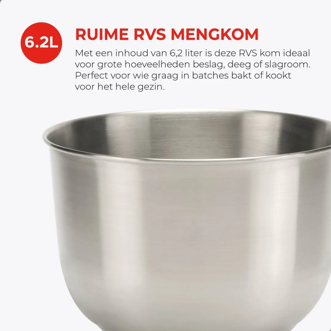 Bourgini Kitchen Chef Plus Keukenmachine 1300W - 6.2L Zwart