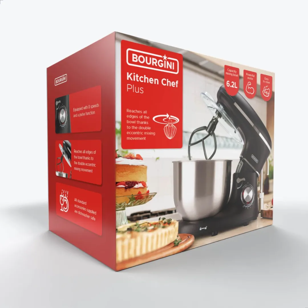 Bourgini Kitchen Chef Plus Keukenmachine 1300W - 6.2L Zwart