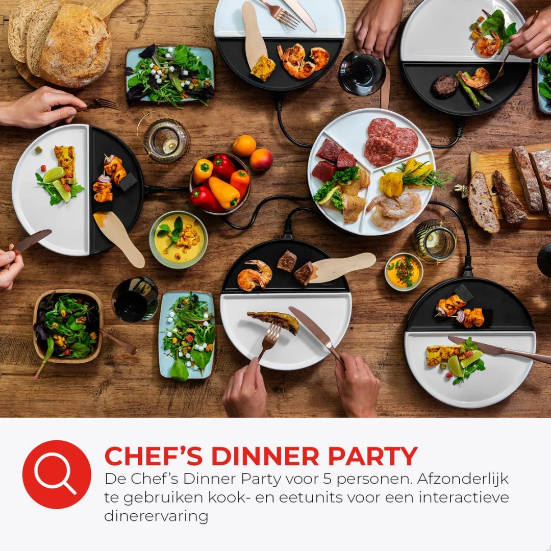 Bourgini Chef's Dinner Party Gourmetstel 22.30.0001 - 5 Personen - Wit