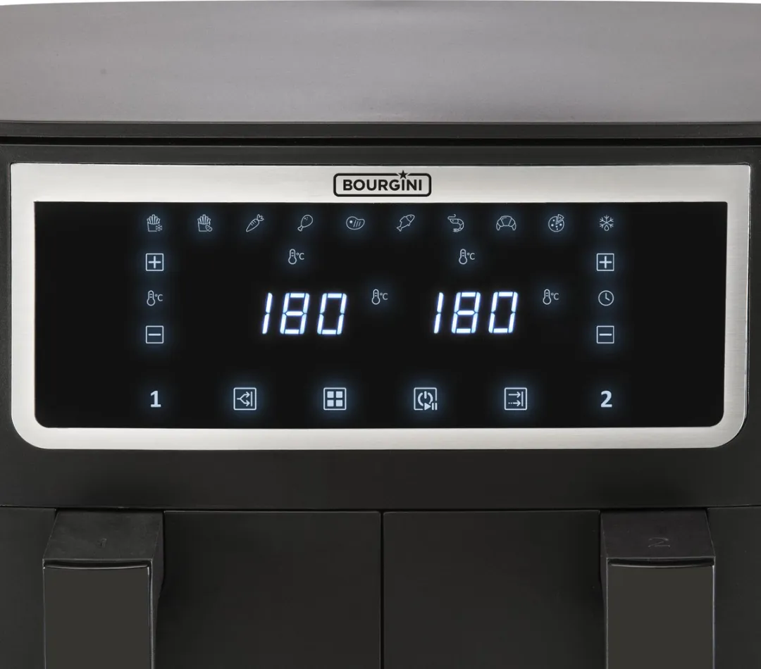 Bourgini Duo Heteluchtfriteuse 2x4L 8L - 2600W - Zwart