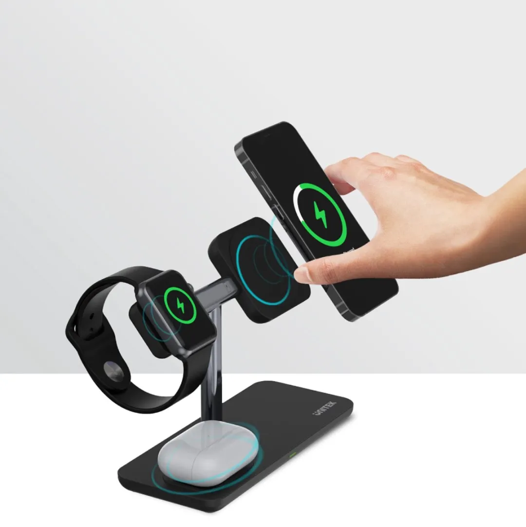 Unitek Magneetoplader Qi 3-in-1 iPhone 15W - afbeelding 5 van 6