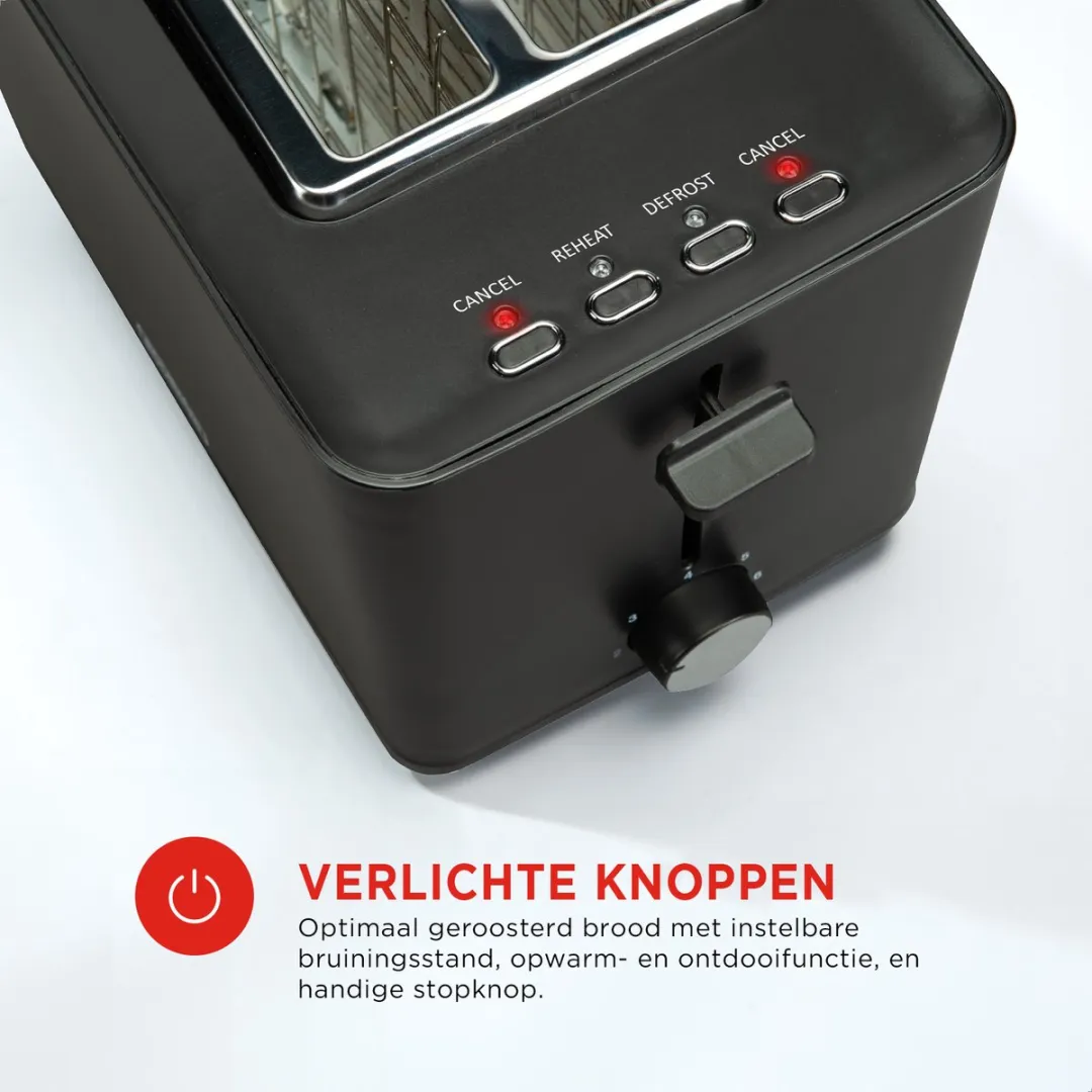Bourgini Tosti Toaster 14.0402.00.00 - 2 Tosti's - 850W - Zwart - afbeelding 6 van 6