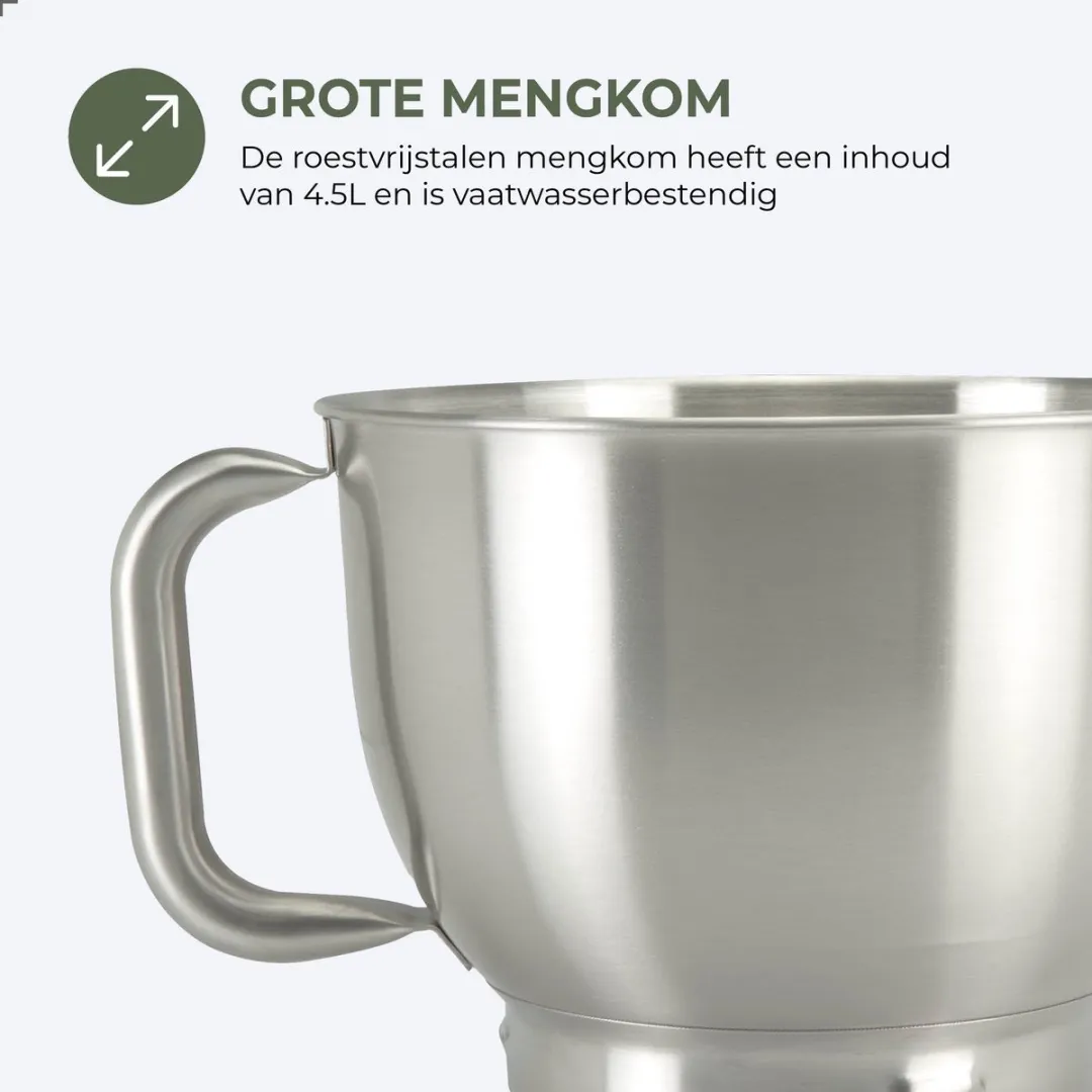 Bourgini Elements Keukenmachine 1000W - 4,5L - 8 Snelheden - Zwart