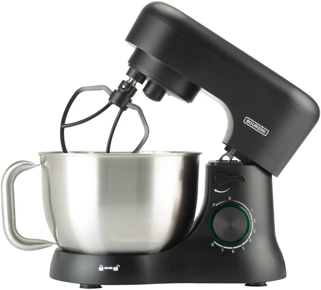 Bourgini Elements Keukenmachine 1000W - 4,5L - 8 Snelheden - Zwart