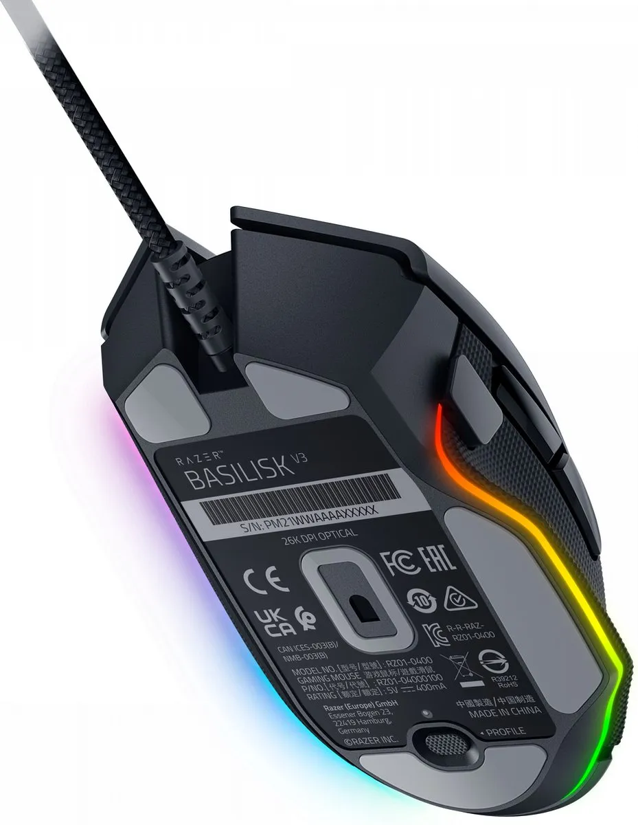 Razer Basilisk V3 RZ01-04000100-R3M1 Gaming Muis - 11 Knoppen - 26.000 DPI - afbeelding 6 van 6