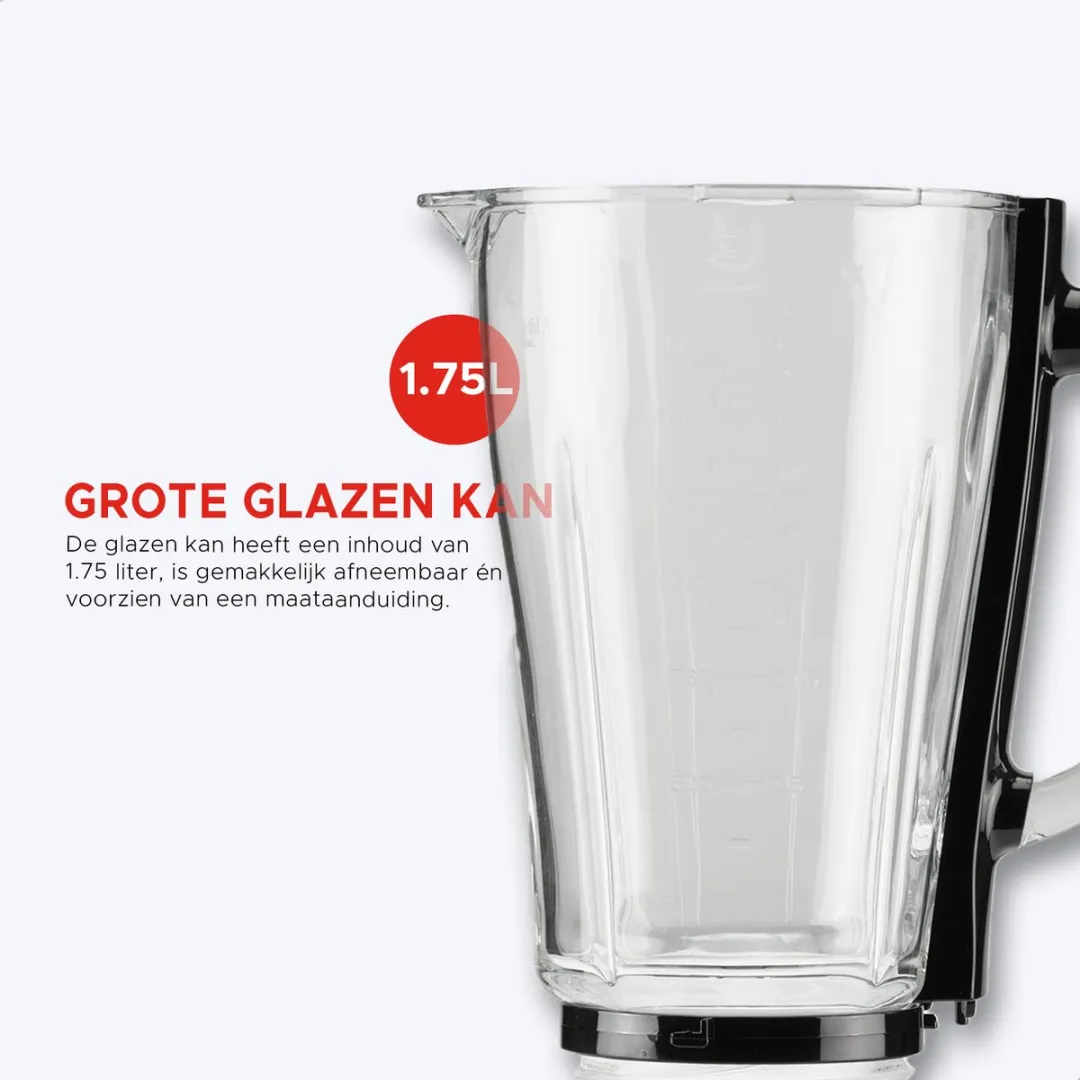 Bourgini PowerBlender 1000W - 1.75L - Zwart
