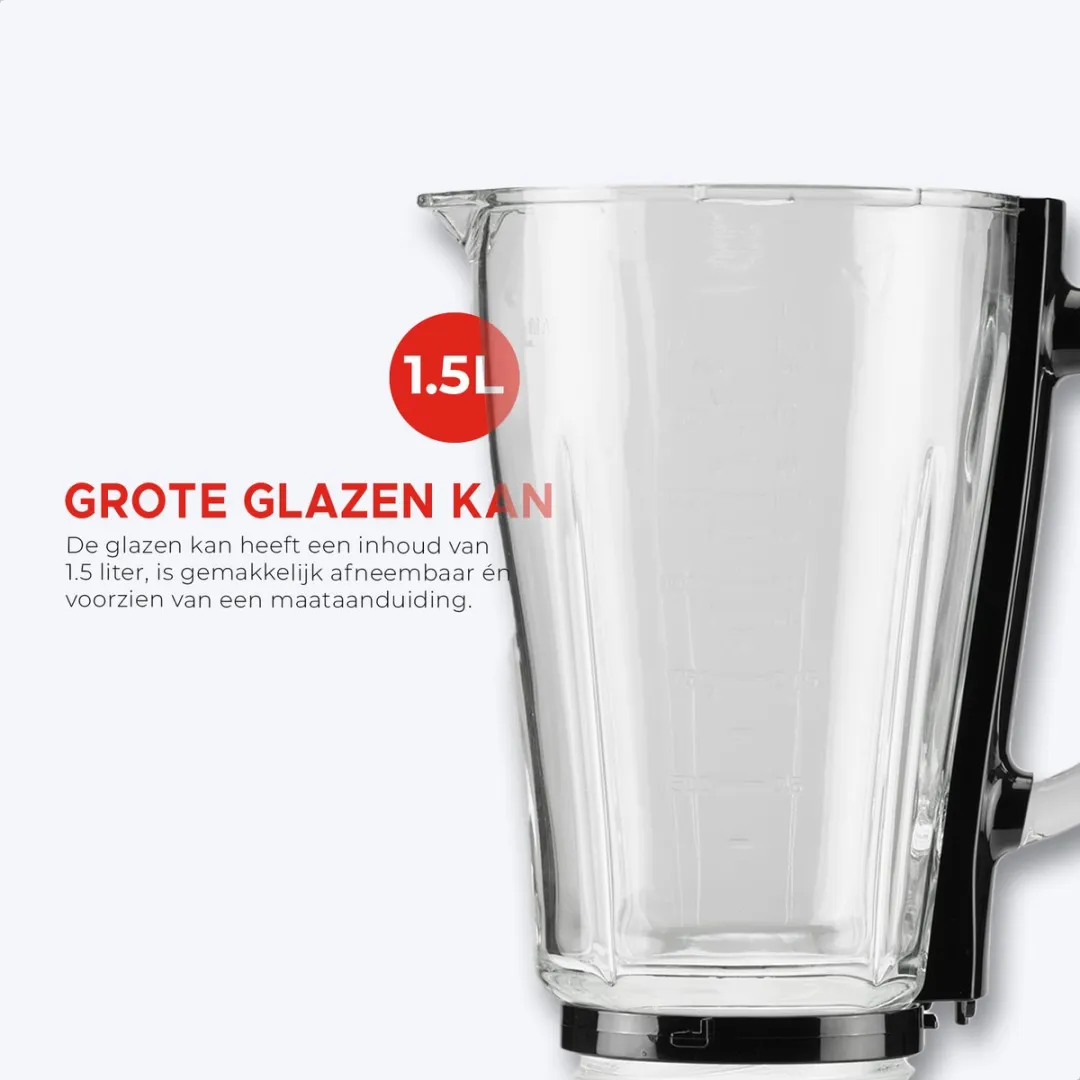 Bourgini Retro Blender 500W - 1,5L Zwart