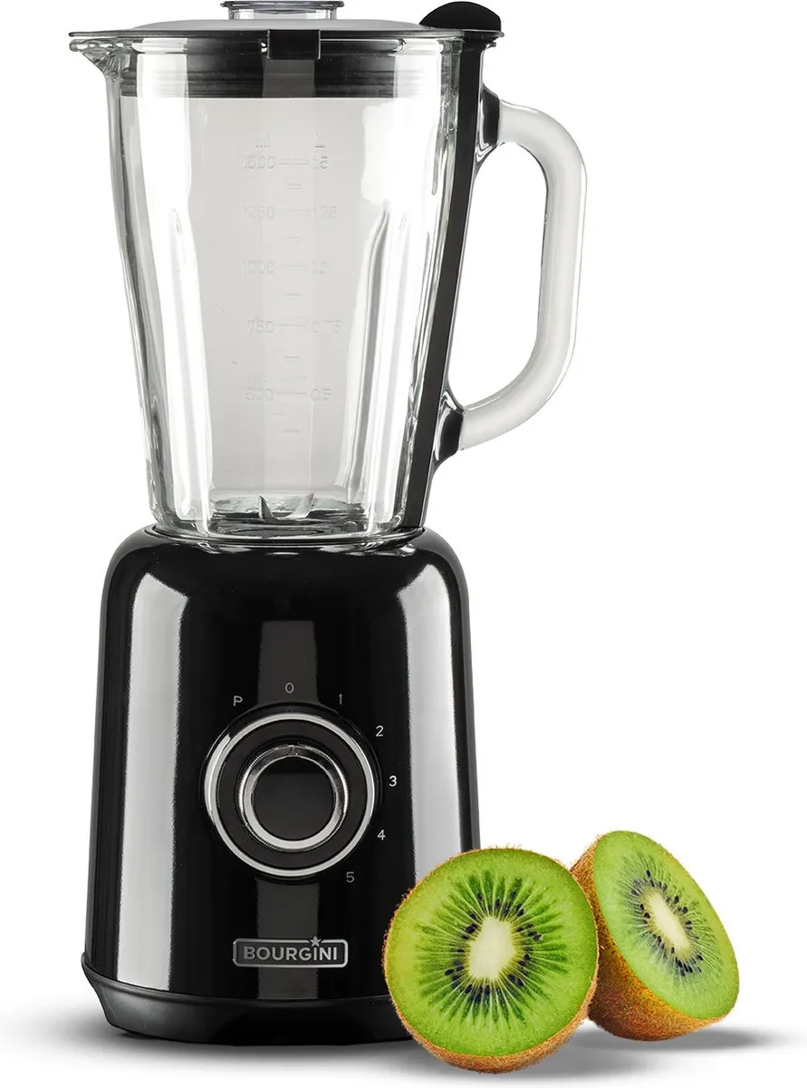 Bourgini Retro Blender 500W - 1,5L Zwart
