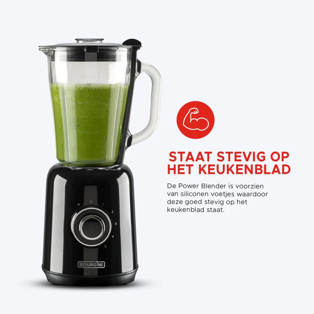 Bourgini Retro Blender 500W - 1,5L Zwart - afbeelding 6 van 6