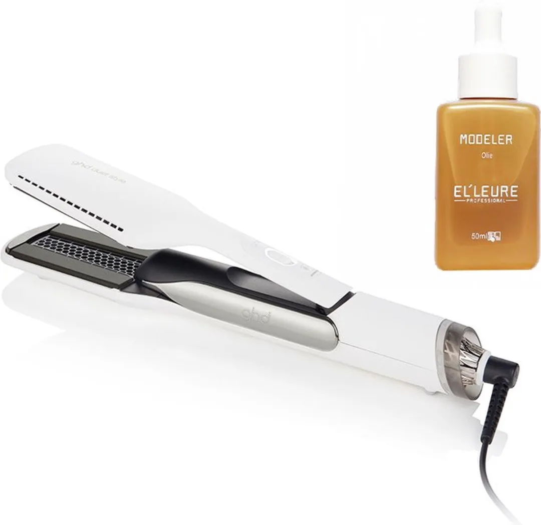 GHD Duet Style White + Elleure Modeler Olie 50ml