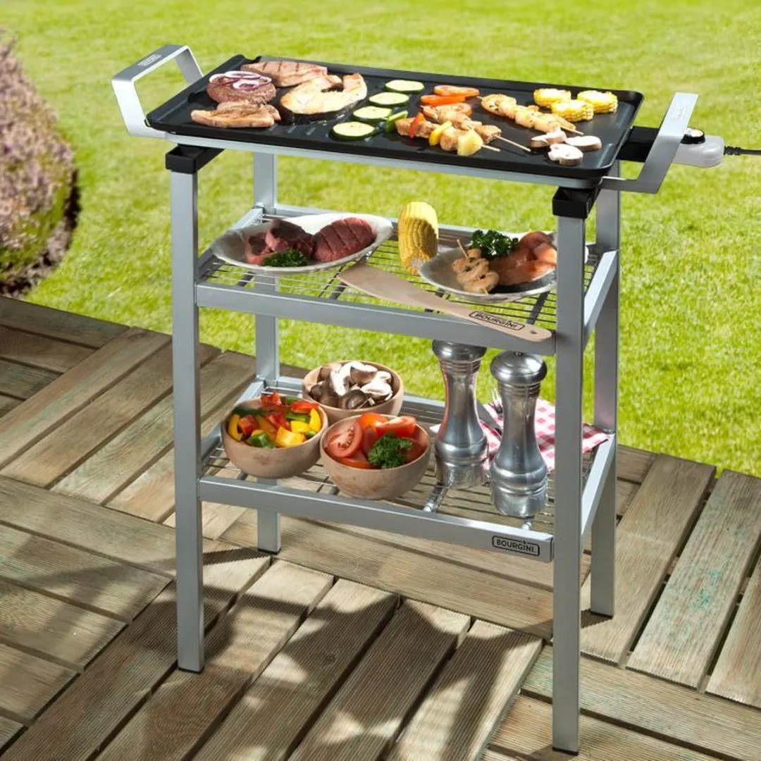 Bourgini Classic Duo Multi Plate 10.1014.00.00 Bak/Grill Apparaat - 2400W - 56x30cm - Zilver/Zwart