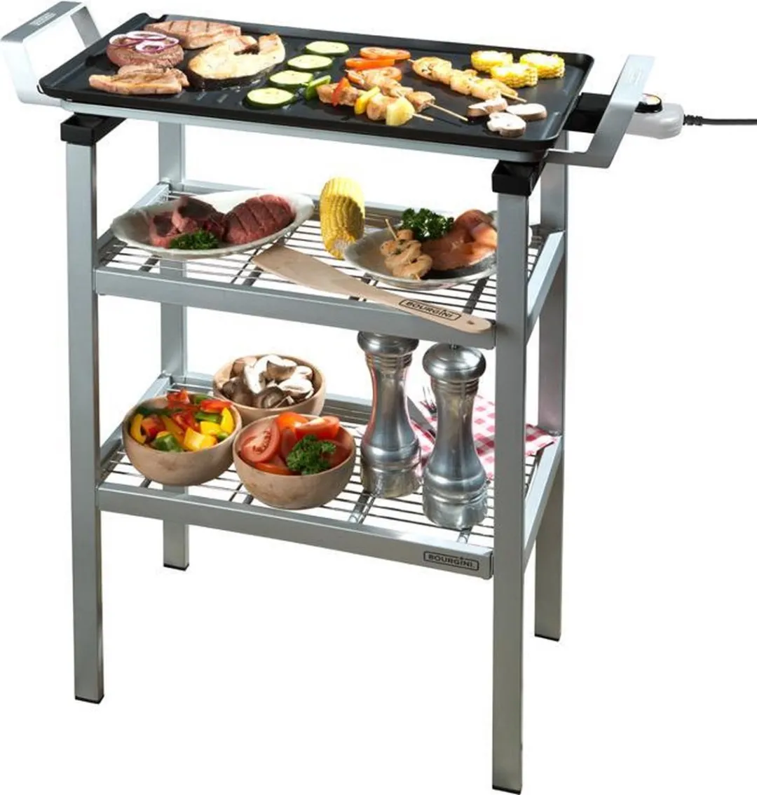 Bourgini Classic Duo Multi Plate 10.1014.00.00 Bak/Grill Apparaat - 2400W - 56x30cm - Zilver/Zwart