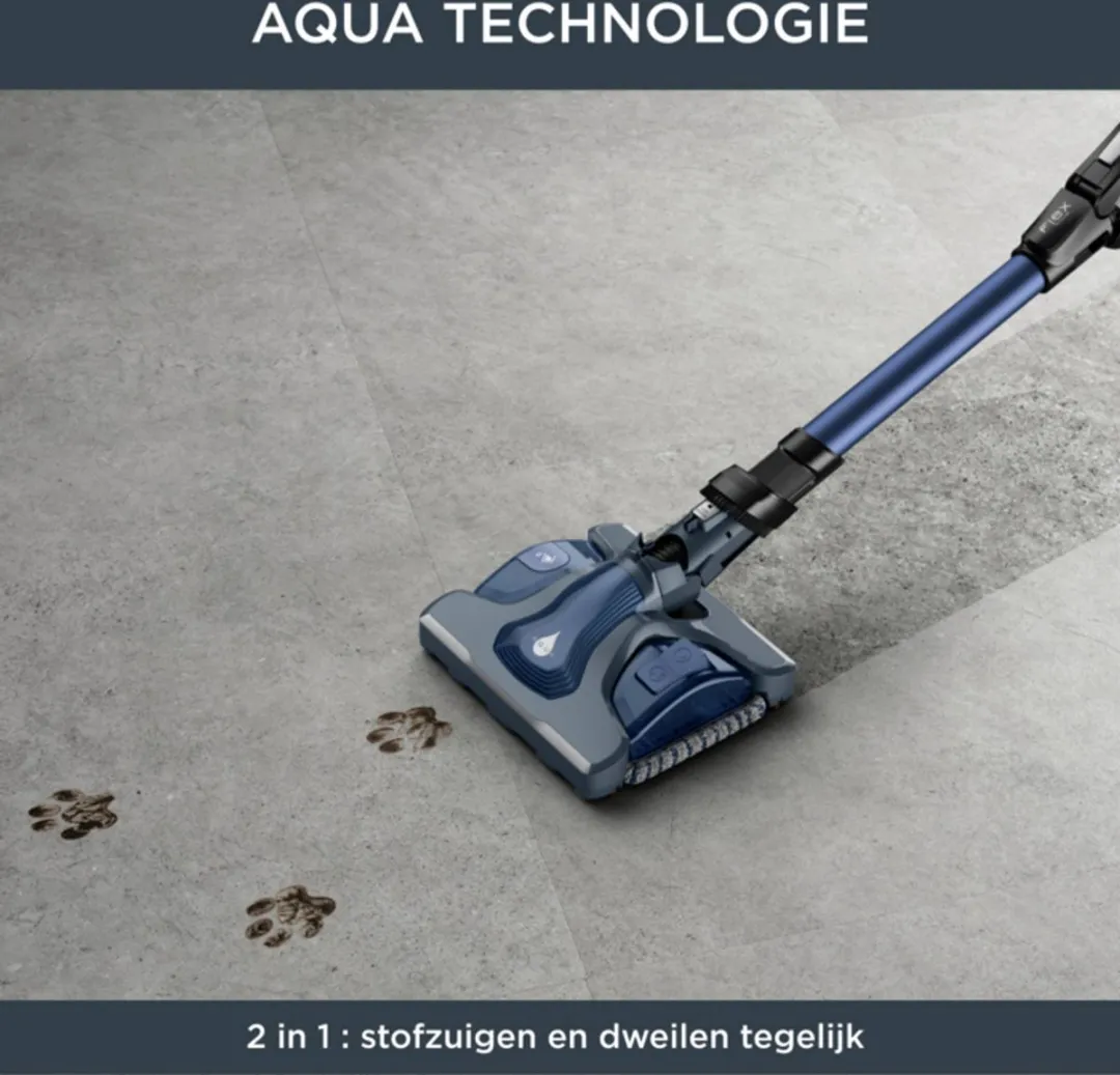 Rowenta X-Force Flex Aqua RH99C0WO Staalstofzuiger - Draadloos 200 Airwatt - Dweilfunctie - Zwart - afbeelding 3 van 6