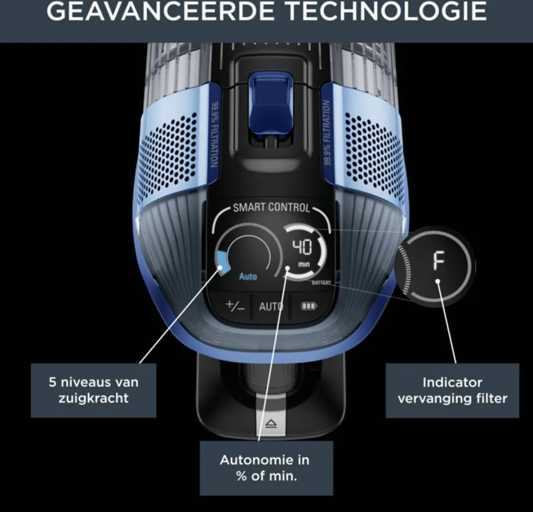 Rowenta X-Force Flex Aqua RH99C0WO Staalstofzuiger - Draadloos 200 Airwatt - Dweilfunctie - Zwart - afbeelding 4 van 6